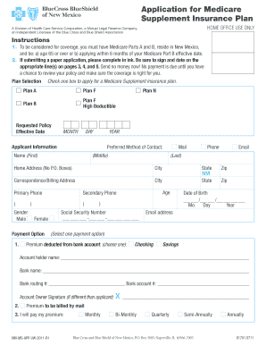 Medicare Supplement Insurance Application