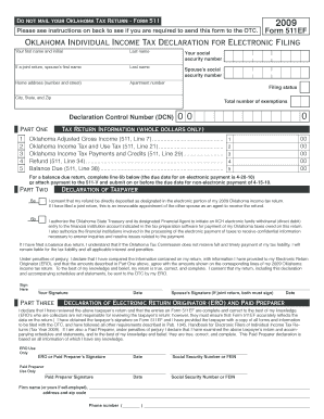 Oklahoma Individual Income Tax Declaration for Electronic Filing
