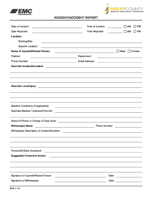 Incident/Accident Report Form