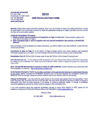 ORR Revalidation Form