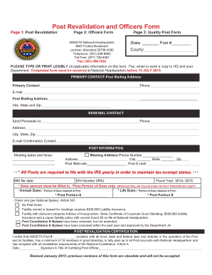 AMVETS Post Revalidation Form