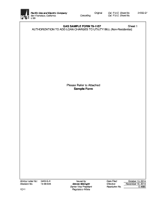 Authorization to Add Loan Charges to Utility Bill