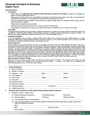 Personal Accident Claim Form