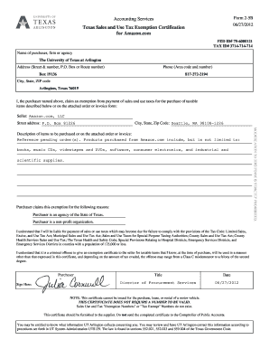 uta tax exempt form