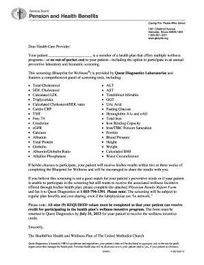 Physician Results Report Form