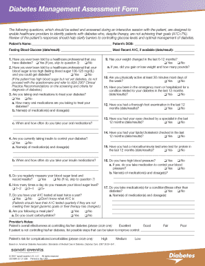 Diabetes Management Assessment Form