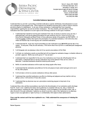 Controlled Substance Agreement