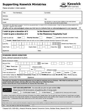 Keswick Ministries Donation Form