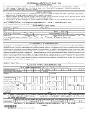Continuing Disability Claim Form