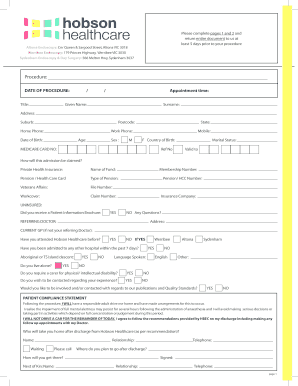 Medical Procedure Consent and Information Form