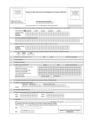 Request for New PAN Card or Changes in PAN Data