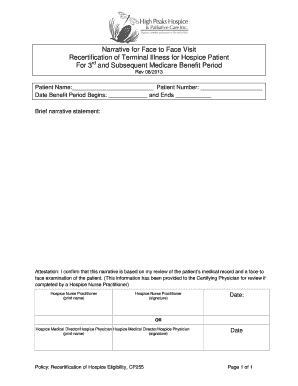 Hospice Recertification Form