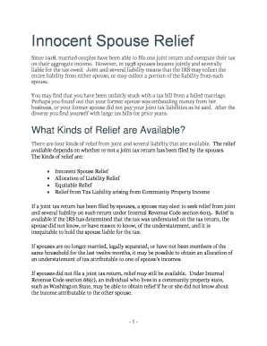 Innocent Spouse Relief Form 8857