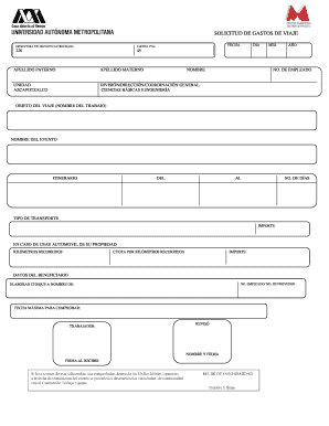 Solicitud de Gastos de Viaje