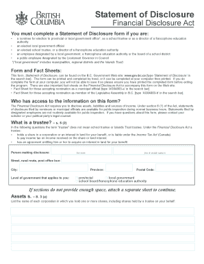 Statement of Disclosure Form