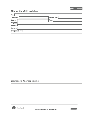Efolio Worksheet