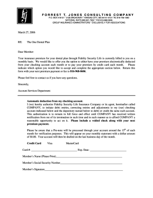 Dental Insurance Payment Authorization Form