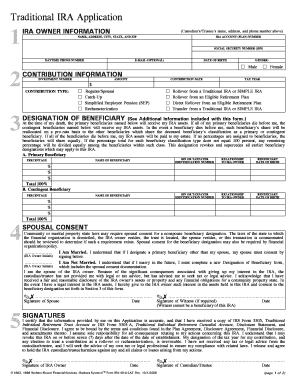 Traditional IRA Application Form