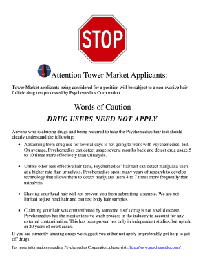 Tower Mart Employment Application