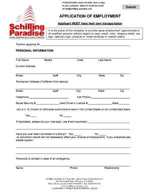 Employment Application Form