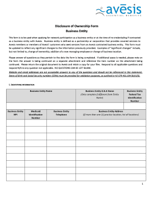 Disclosure of Ownership Form