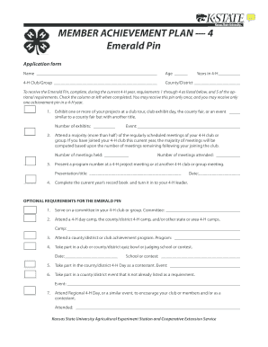 4-H Emerald Pin Achievement Application
