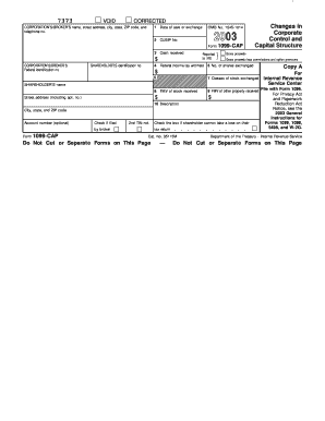 Form 1099-CAP Capital Structure Change