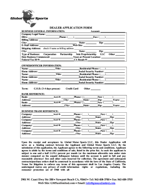 Dealer Application Form