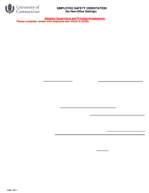 Employee Safety Orientation Form