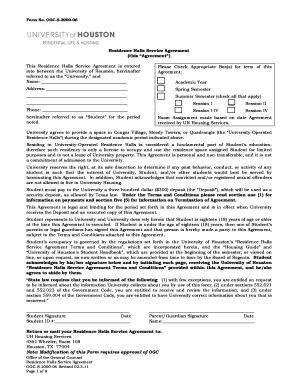 Residence Halls Service Agreement