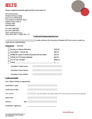 Credit Card Payment Approval Form