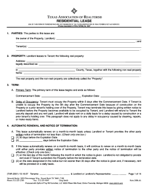 Texas Residential Lease Agreement
