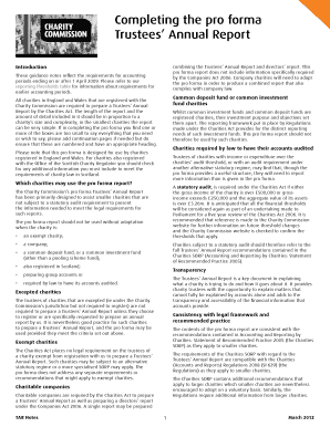 Trustees' Annual Report Pro Forma