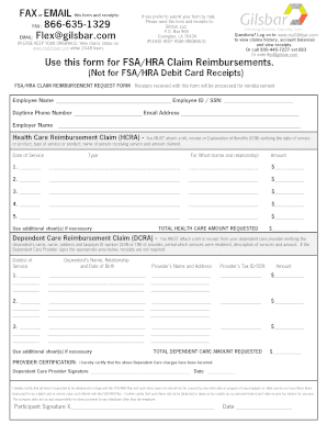 FSA/HRA Claim Reimbursement Form