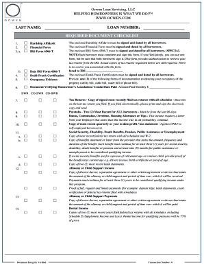 Request for Mortgage Assistance Form