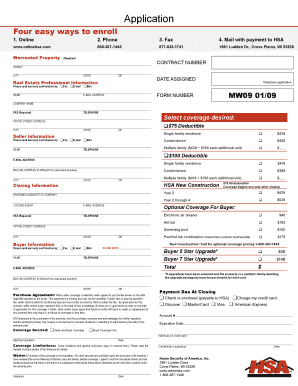 Home Warranty Application Form