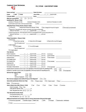 PCI STEMI Case Report Form