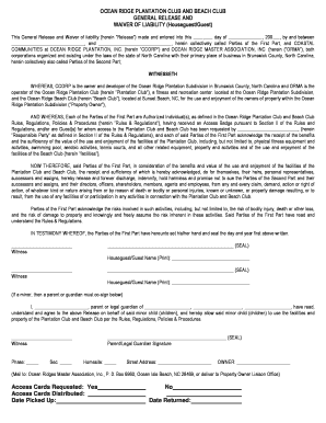Ocean Ridge Liability Waiver