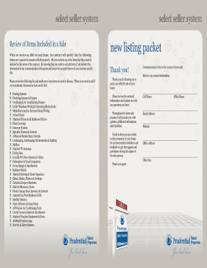Real Estate Sale Items Inclusion Form