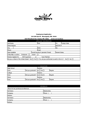 Employment Application Form