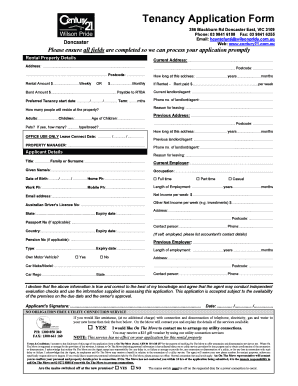 Tenancy Application Form