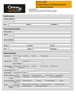 Form 3 – Property Report and Market Appraisal