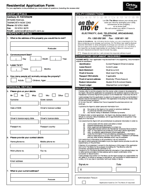 Residential Rental Application Form