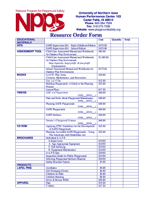 Resource Order Form
