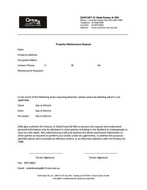 Property Maintenance Request Form
