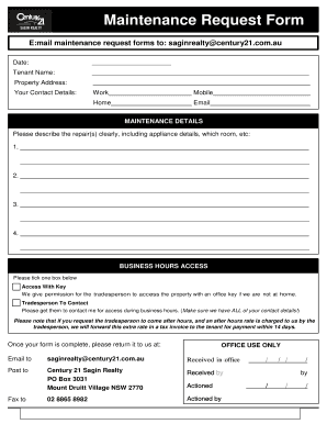 Maintenance Request Form