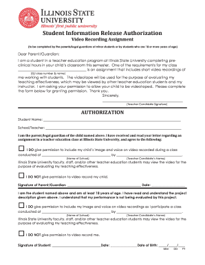 Student Video Recording Authorization Form