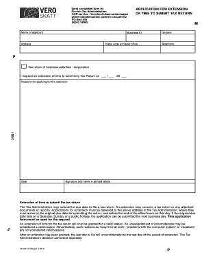 Application for Extension of Time to Submit Tax Return