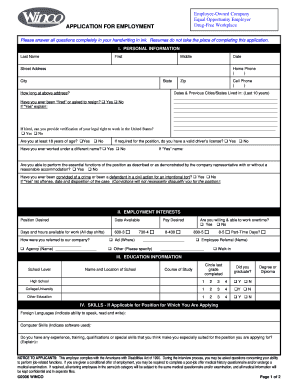 Employment Application Form