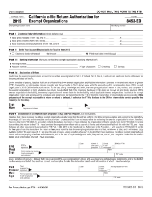 California E-file Return Authorization for Exempt Organizations